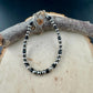 Navajo Pearl Onyx Bracelet, Sterling Silver Gemstone Beaded Bracelet