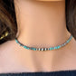 Navajo Pearl Turquoise Necklace – Sterling Silver Gemstone Southwestern Style Choker Necklace