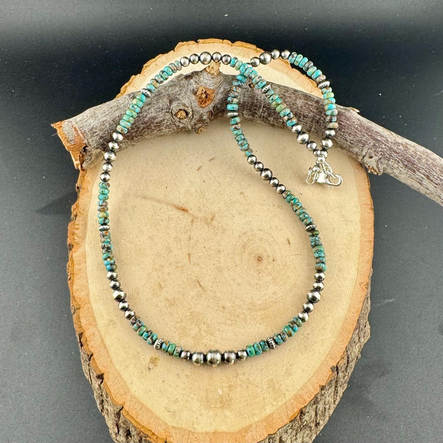 Navajo Pearl Turquoise Necklace – Sterling Silver Gemstone Southwestern Style Choker Necklace