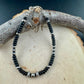 Navajo Pearl Bracelet with Black Onyx / sterling silver beaded gemstone bracelet