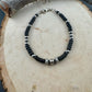 Navajo Pearl Bracelet with Black Onyx / sterling silver beaded gemstone bracelet