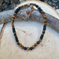 Black Onyx and Tiger's Eye Stretch Bracelet - Unisex Natural Gemstone Jewelry