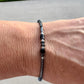 Hematite & Black Onyx Sterling Silver Bracelet – Grounding & Protection Jewelry | Stackable & Handcrafted