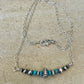 Turquoise Bar Necklace with Navajo Pearls – Sterling Silver Southwestern Jewelry