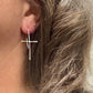 Handcrafted Sterling Silver Cross Earrings – Unique Seamless Design (20g or 18g Option)