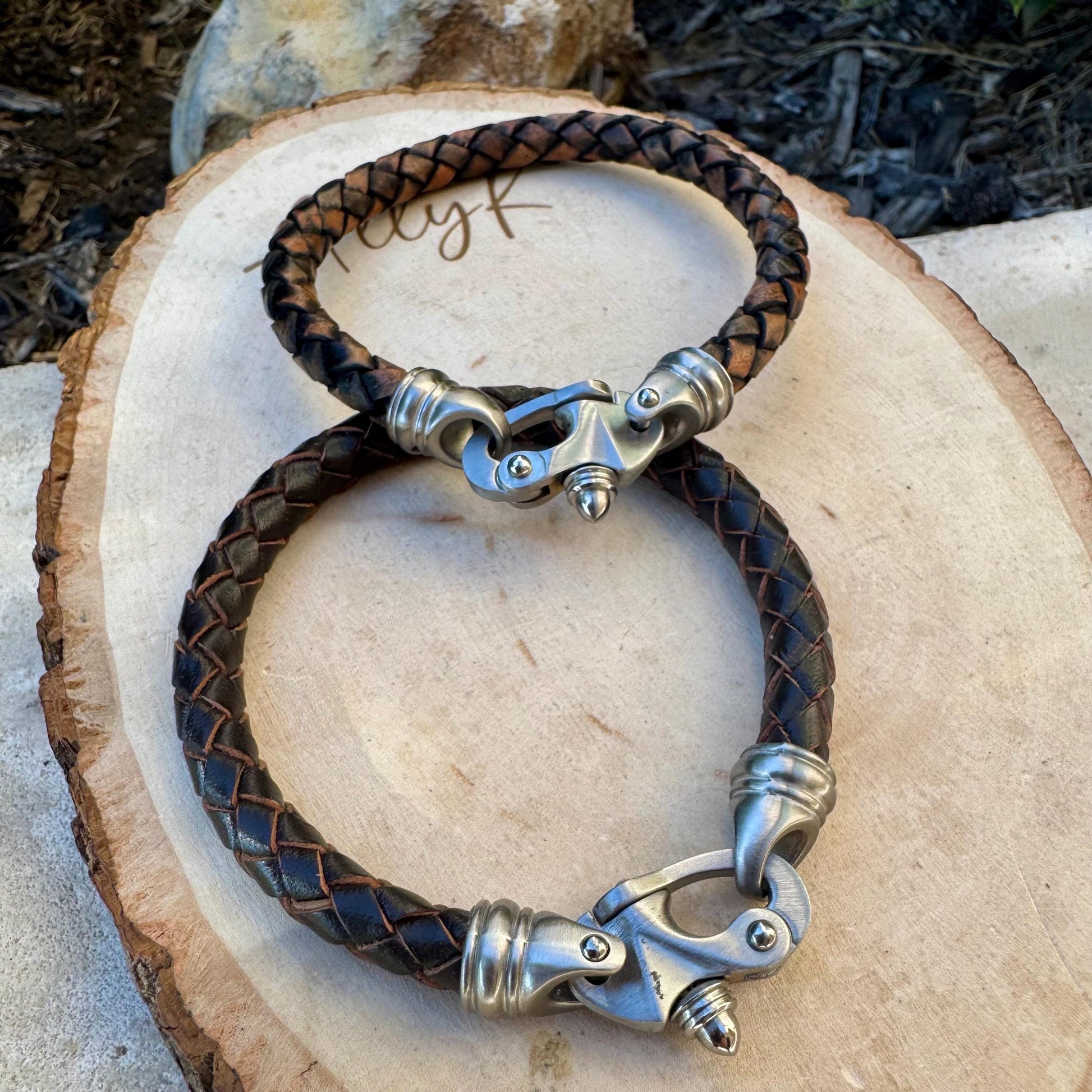 Mariner’s Clasp Leather Bracelet – Nautical Soul | Bolo Braided Cord + Stainless Steel Grit
