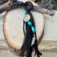 Leather Turquoise Purse Tassel Keychain with Indian Head Buffalo Nickel