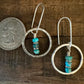 Boho Chic Turquoise Earrings with Sterling Silver Daisy Accents