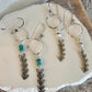 Sterling Silver Chevron Chain Circle Earrings – Turquoise & White Turquoise Options