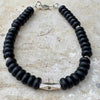 Sterling Silver Black Onyx Bracelet – Minimalist Unisex Jewelry | Protection Stone