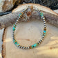 Kingman Turquoise & Navajo Pearl Bracelet - Sterling Silver Gemstone Jewelry