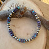 Sterling Silver Navajo Pearl & Spotted Purple Mohave Turquoise Bracelet