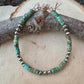 Boho Turquoise & Navajo Pearl Bracelet - Sterling Silver Beaded Jewelry