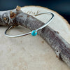Sterling Silver Dainty Turquoise Bracelet - Handmade Adjustable Cuff Jewelry