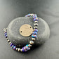 Sterling Silver Navajo Pearl & Spotted Purple Mohave Turquoise Bracelet