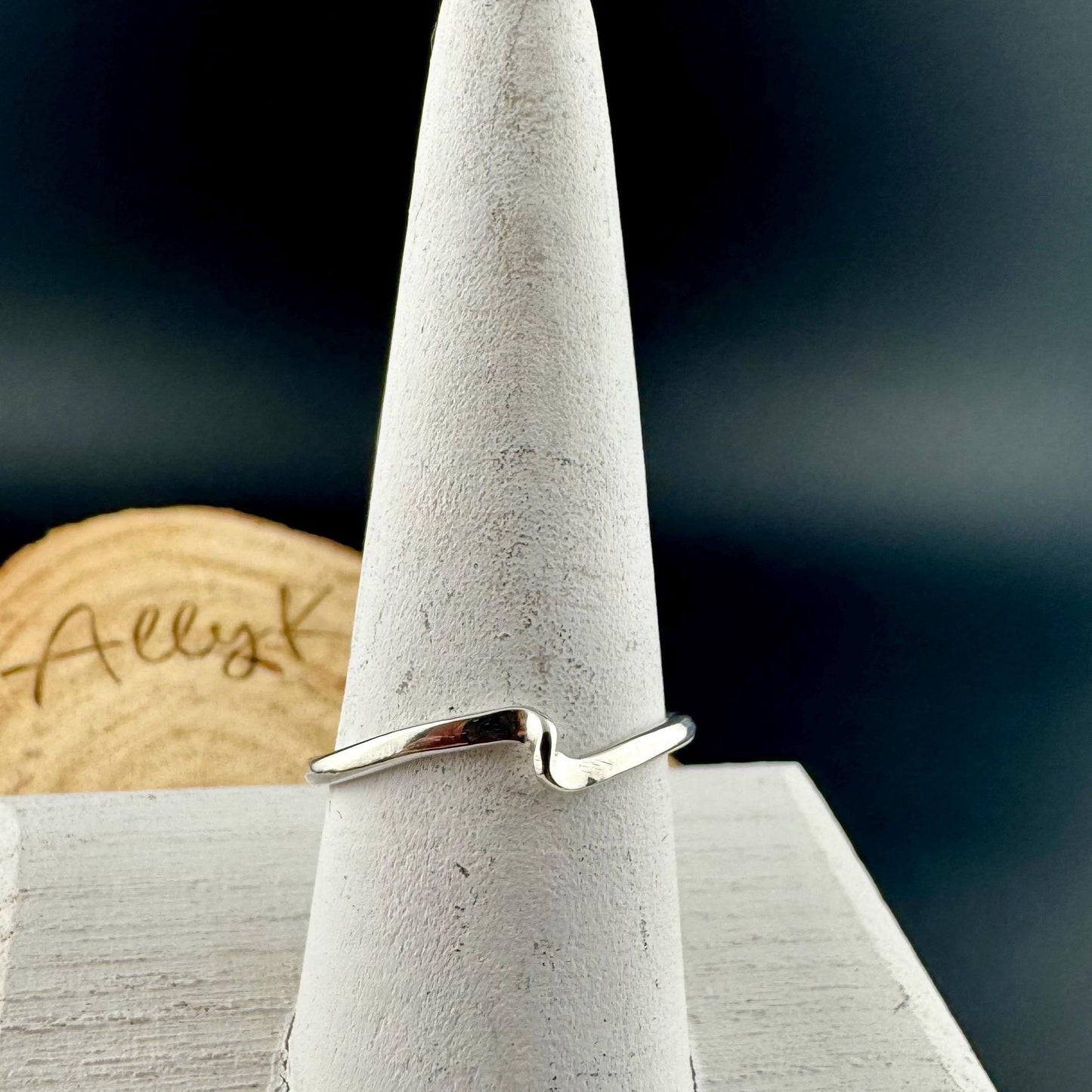 Sterling Silver Dainty Wavy Twist Ring | Elegant Minimalist Design