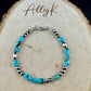 Royston Turquoise & Navajo Pearl Bracelet - Sterling Silver Gemstone Jewelry