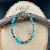 Royston Turquoise & Navajo Pearl Bracelet - Sterling Silver Gemstone Jewelry