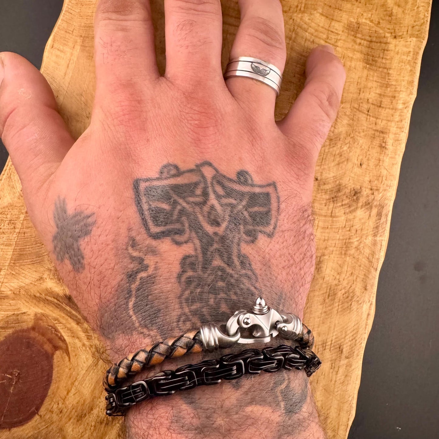 Mariner’s Clasp Leather Bracelet – Nautical Soul | Bolo Braided Cord + Stainless Steel Grit