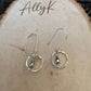Navajo Pearl Teardrop Earrings, Sterling Silver Circle Dangle Earrings