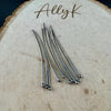 20 Gauge Argentium Silver Ball Headpins - 2 Inch, 10 Pack - Oxidized or Shiny Finish