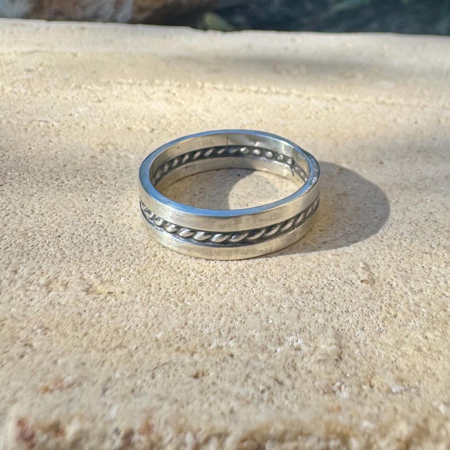 Sterling Silver 5mm Rope Band Ring - Unique Jewelry Gift