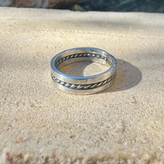 Sterling Silver 5mm Rope Band Ring - Unique Jewelry Gift
