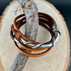Multi Wrap Leather Bracelet | Silver Half Cuff | Brown, Black & Saddle Options