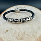 Braided Leather Bracelet with Silver Slider & Magnetic Clasp