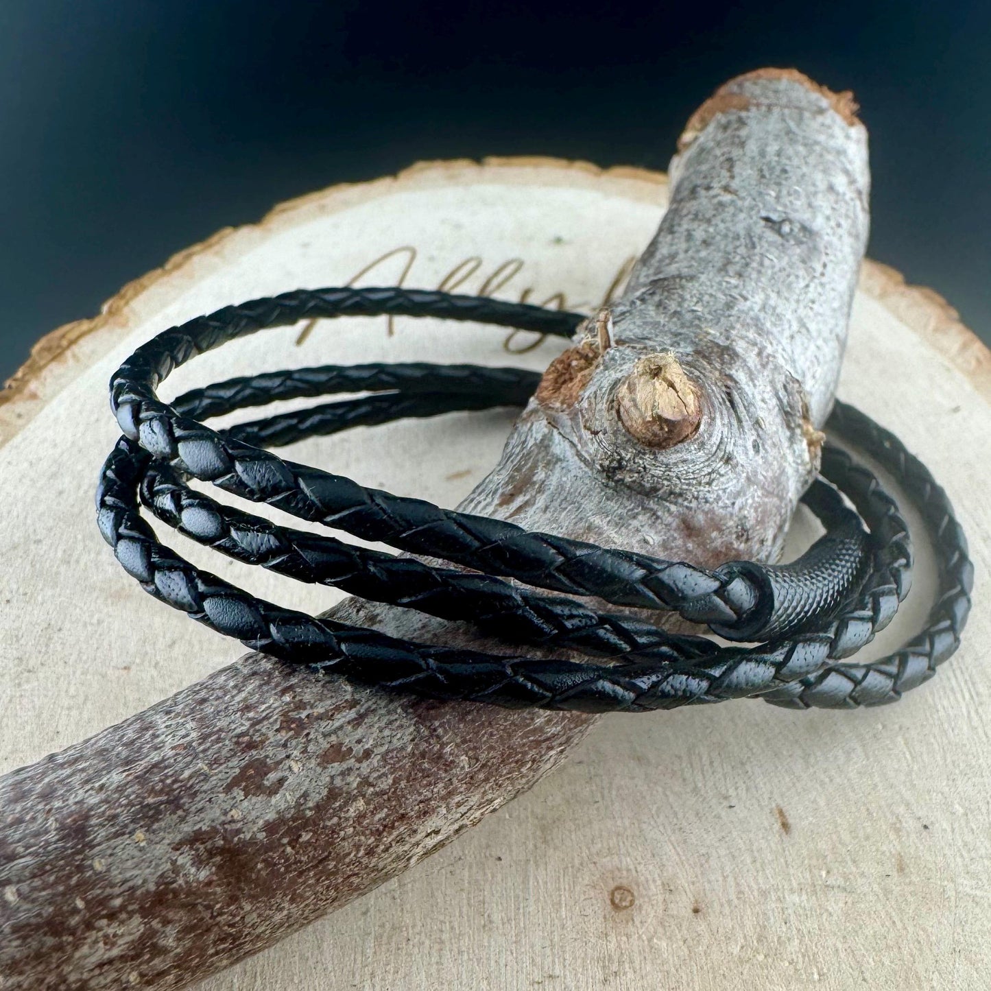 Genuine Leather Multi Wrap Bracelet - Braided Design with Bayonet Closure, Unisex Gift