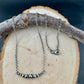 Sterling Silver Navajo Pearl Bar Choker | Dainty Southwestern Necklace | Shiny & Oxidized Chain