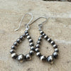 Navajo Pearl Hoop Teardrop Earrings, Sterling Silver Southwestern Jewelry