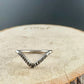 Minimalist Chevron Sterling Silver Ring: Oxidized Wishbone Design