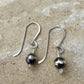 Dainty Navajo Pearl Drop Earrings, Dangle Sterling Silver Earrings, Elegant Southwestern Design