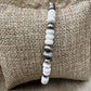 Navajo Pearl with White Turquoise gemstone/ sterling silver beaded bracelet
