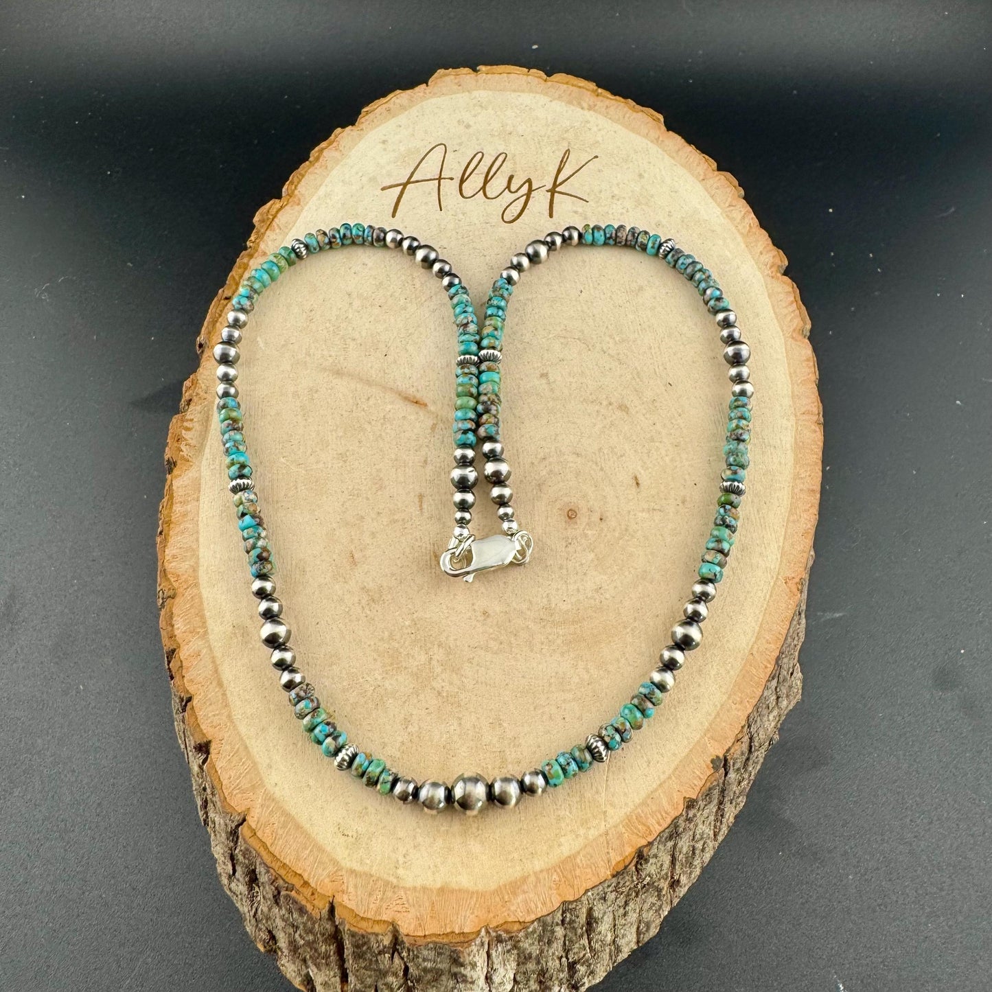 Navajo Pearl Turquoise Necklace – Sterling Silver Gemstone Southwestern Style Choker Necklace