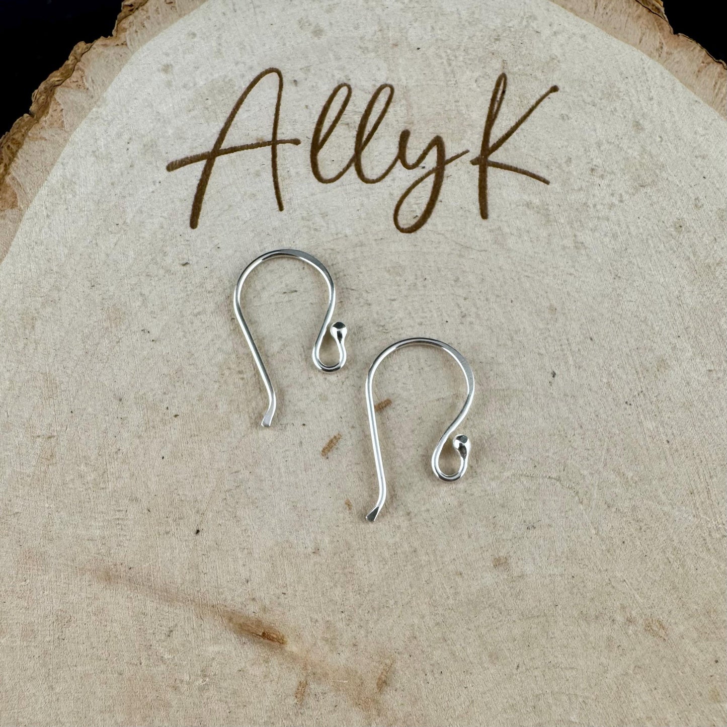 Handmade Sterling Silver Ball End Ear Wires – 20 Gauge Hand forged, Shiny or Oxidized