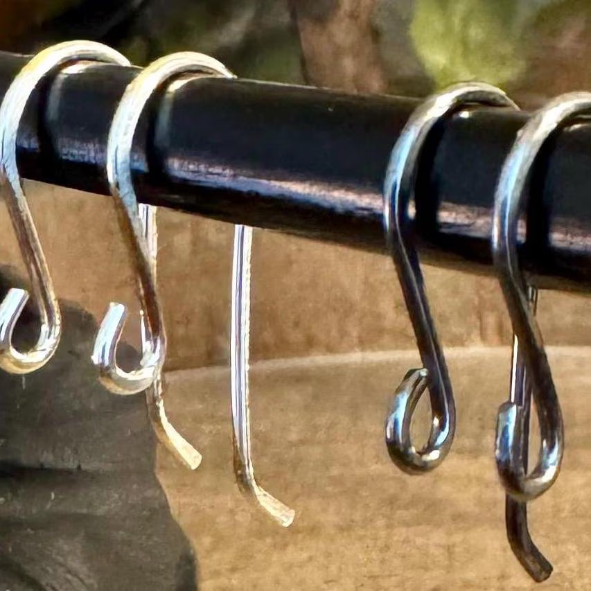 18 Gauge Hand-Forged Sterling Silver French Hook Ear Wires – 1-Inch Drop