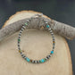 Sterling Silver Navajo Pearl Bracelet featuring Kingman Blue Green Turquoise