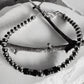 Navajo Pearl Bracelet Black Onyx Hematite Beaded Bracelet, Sterling Silver Gemstone Bracelet