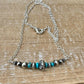 Turquoise Bar Necklace with Navajo Pearls – Sterling Silver Southwestern Jewelry