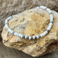 Navajo Pearl and White Turquoise Beaded Anklet - Southwestern Boho Jewelry