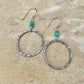 Turquoise Earrings, Sterling Silver Circles, Handmade Turquoise Jewelry