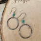 Turquoise Earrings, Sterling Silver Circles, Handmade Turquoise Jewelry