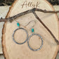 Turquoise Earrings, Sterling Silver Circles, Handmade Turquoise Jewelry