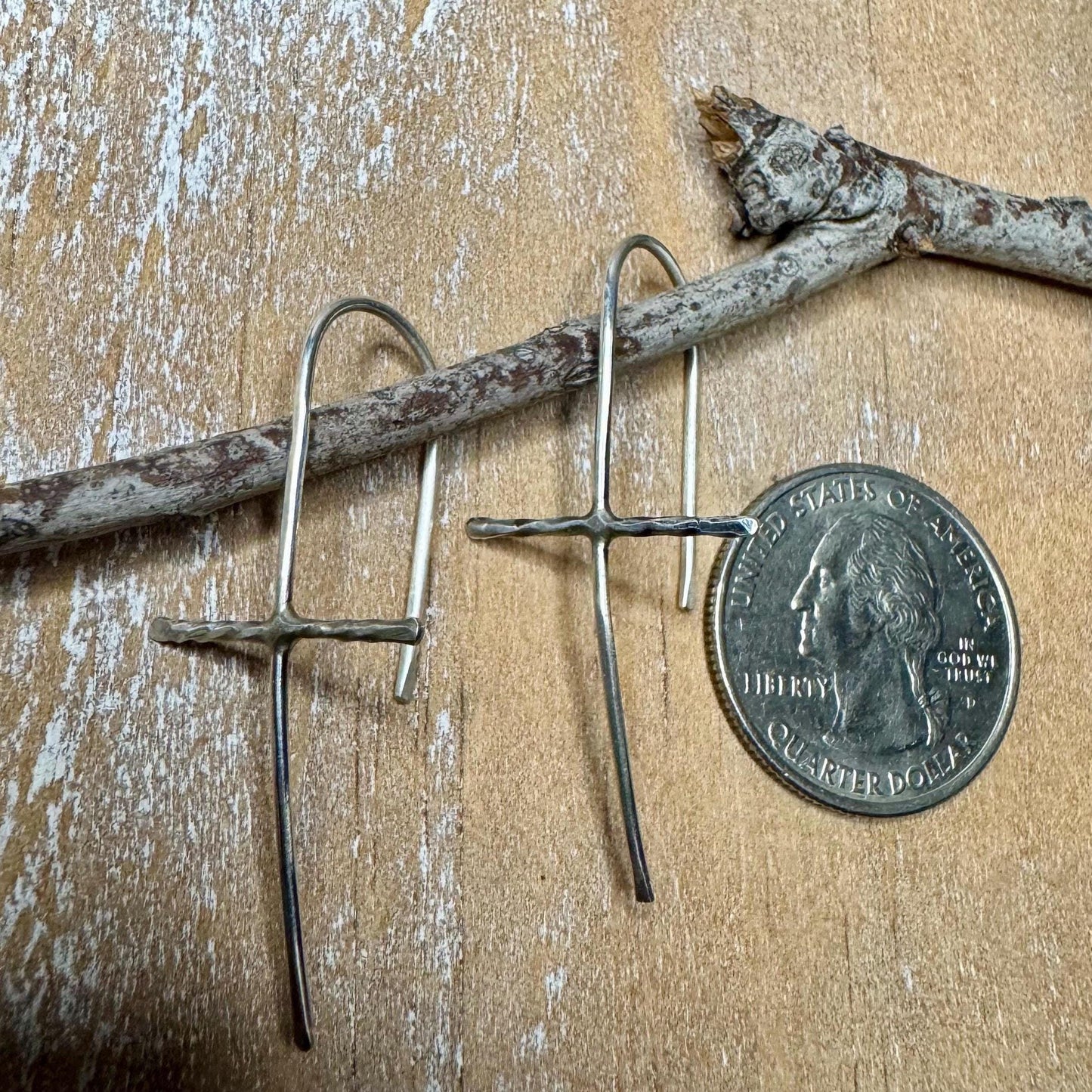 Handcrafted Sterling Silver Cross Earrings – Unique Seamless Design (20g or 18g Option)