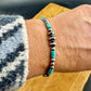 Navajo Pearl and Turquoise Bracelet, Sterling Silver Beaded Gemstone Boho Chic Bracelet