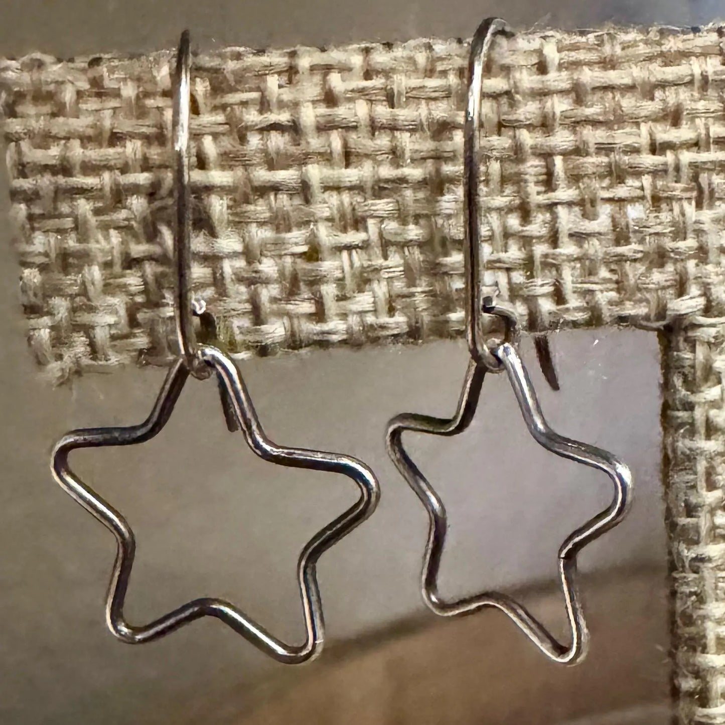 Sterling Silver Star Dangle Earrings – Minimalist Celestial Jewelry