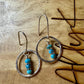 Boho Chic Turquoise Earrings with Sterling Silver Daisy Accents