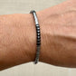 Hematite Bracelet – Unisex Sterling Silver Accent, AAA Grade Natural Stone, Stackable & Handmade